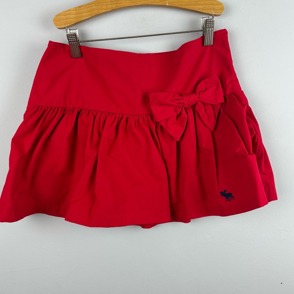 Abercrombie & Fitch y2k style Red Mini Skirt with Bow sz 0